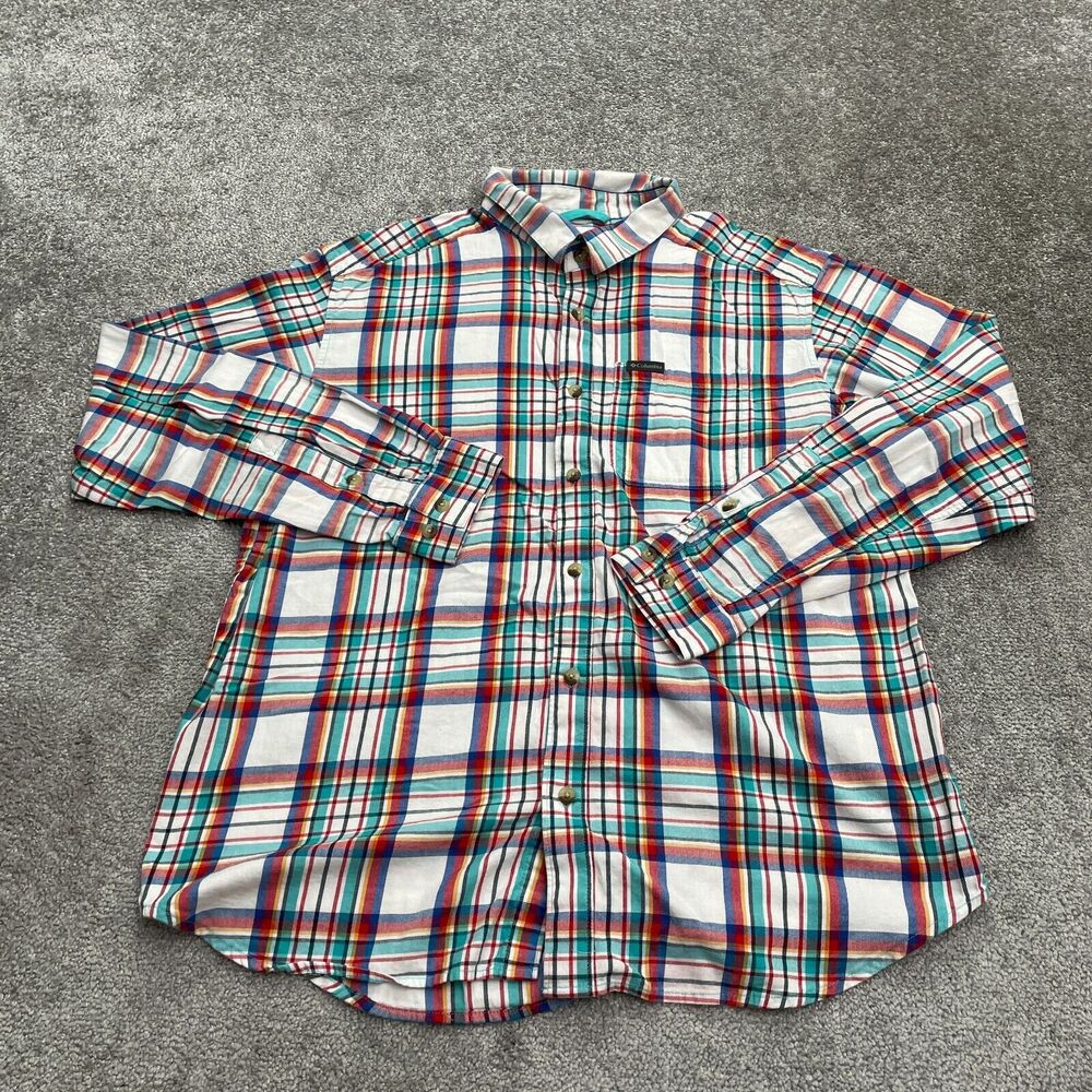 Columbia Plaid Shirt Mens XL Multicolor Long Sleeve Button Down Casual Outdoor
